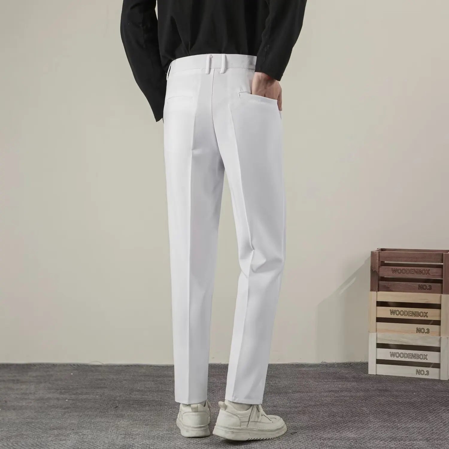 Classic Business Slim Fit Suit Trousers