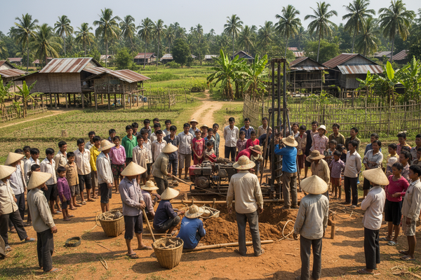 building a water well in asia